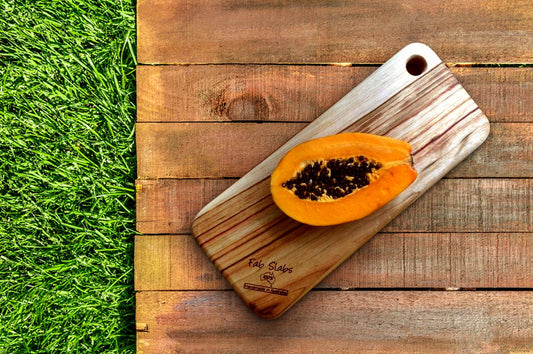 Fab Slabs Natural Solid Wood Cutting Board, Wooden Cutting Boards for Kitchen, Small Cutting Board for Meat, Wooden Chopping Board, 15.75" x 6.7"