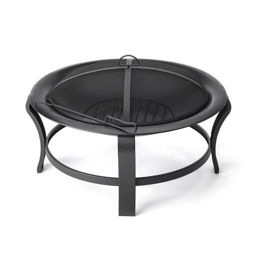 Luxury Living Furniture 30" Outdoor Fire Pit & Outdoor Fireplaces with Poker and Spark Attester, Portable Fire Pit for Camping, Patio Fire Pit, Firepits for Outside