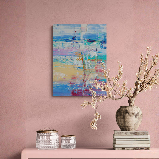 Coastal Echo - Abstract Canvas Art, 24" x 18"