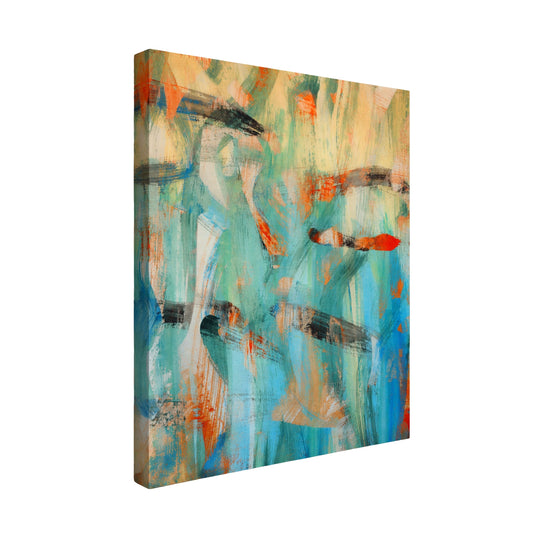 Free Flowing Movement - Fine Art Giclee Print on Gallery Wrapped Canvas, 12" x 12"