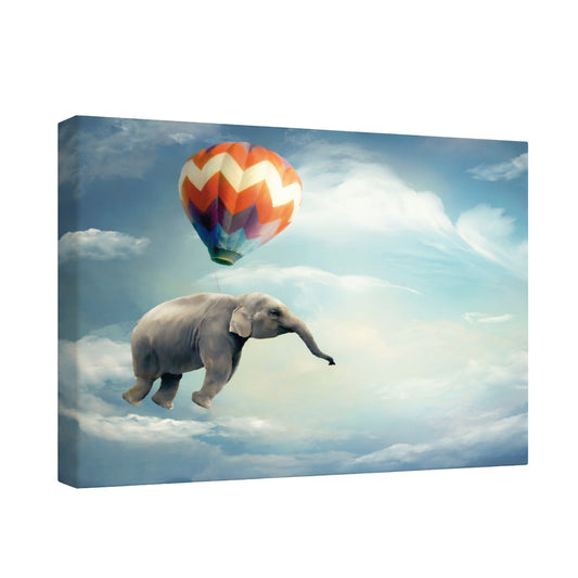Elephant Adventure - Fine Art Giclee Print on Gallery Wrapped Canvas, 18" x 24"