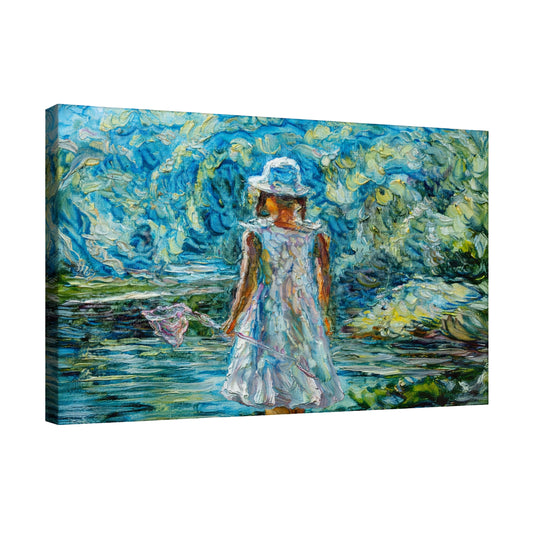 Catching Butterflies - Fine Art Giclee Print on Gallery Wrapped Canvas, 18" x 24"