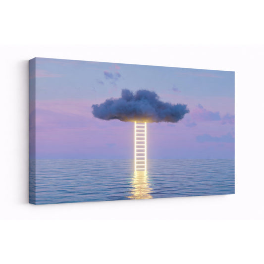 Golden Ladder to the Clouds - Fine Art Giclee Print on Gallery Wrapped Canvas, 18" x 24"