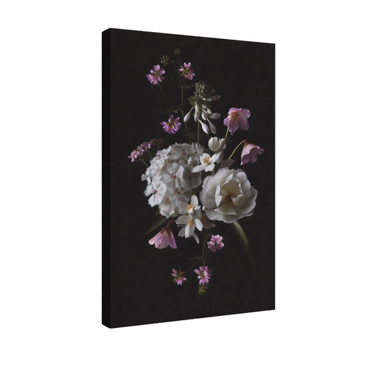 Midnight Bouquet - Fine Art Giclee Print on Gallery Wrapped Canvas, 24" x 18"