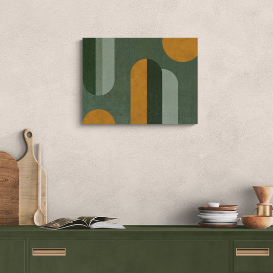 Retro Geometry - Fine Art Giclee Print on Gallery Wrapped Canvas, 15" x 20"