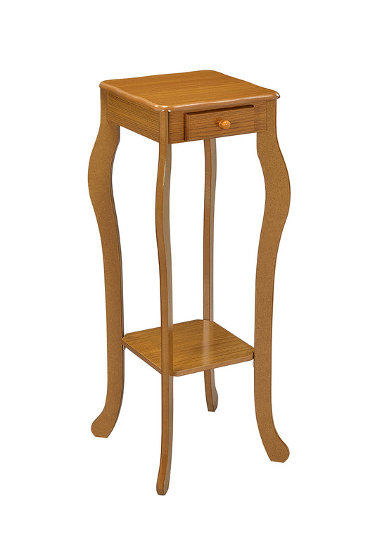 32.5" Tall Wooden Flower Plant Stand with Drawer, Oak finish