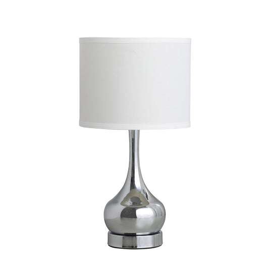 18.75" Corrine Polished Silver Mid-Century Table Lamp