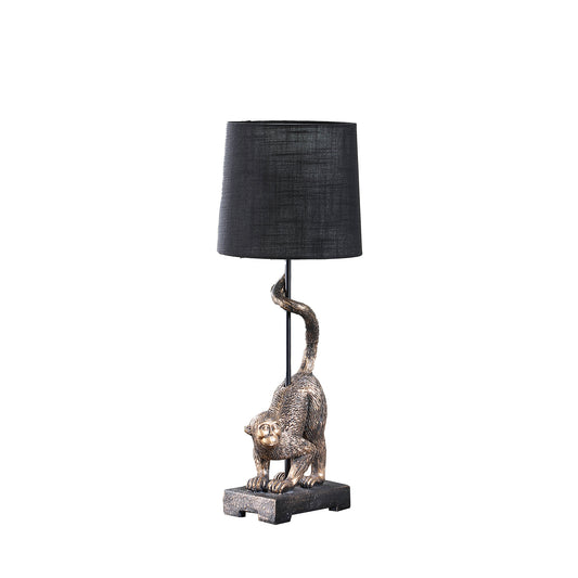 24" In Wildlife Old World Antique Bronze Capuchin Monkey Polyresin Table Lamp