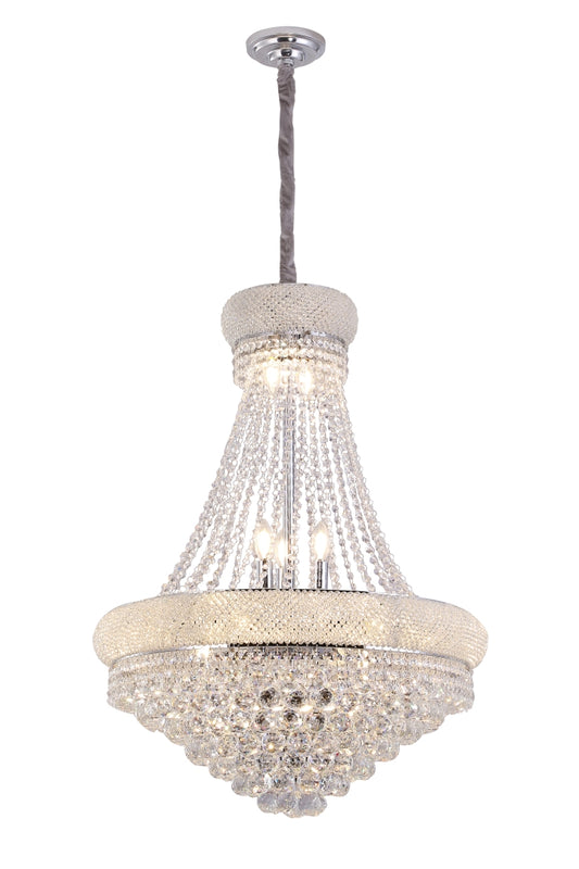 36" in Luxurious K9 Crystal Single Tier Chandelier 14-LED Bulbs Classical Hardwired Ceiling Chandelier Lamp for Living Room, Hallway, Dining Room
