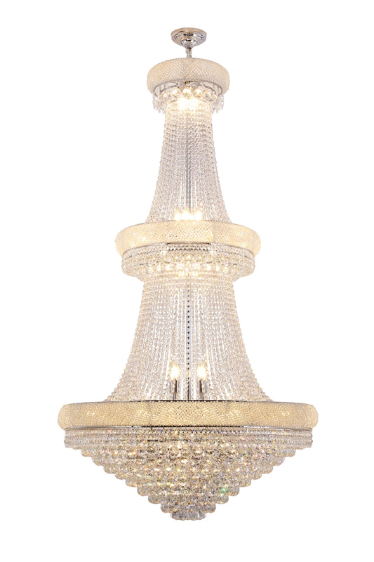 72" in Luxurious Two Tier Empire K9 Crystal Chandelier 35-LED Bulbs Classical Hardwired Ceiling Chandelier Lamp for Living Room, Hallway, Dining Room