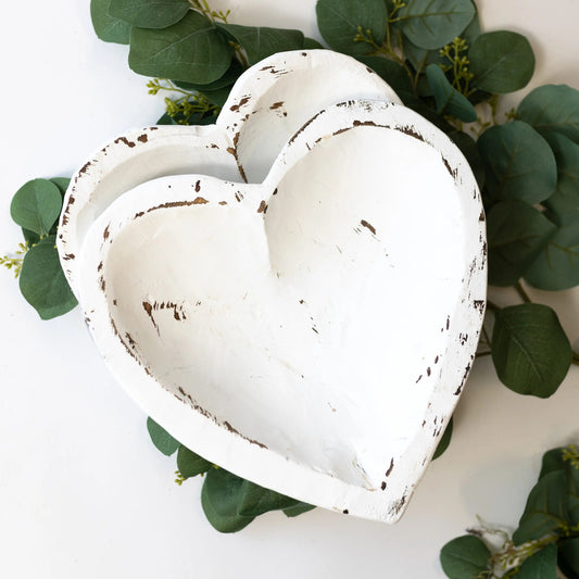 Sweet Heart Dough Bowl, White