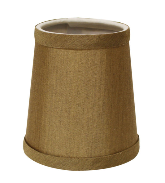 Slant Hardback Chandelier Lampshade with Flame Clip, Bronze (Set of 6)