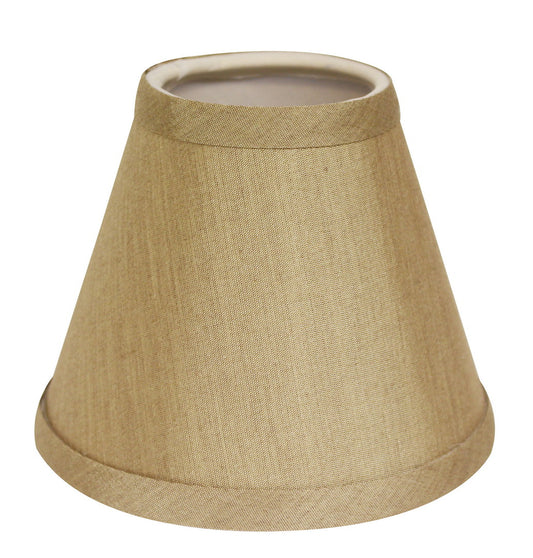 Slant Hardback Chandelier Lampshade with Flame Clip, Tan (Set of 6)