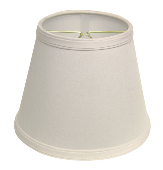 Cloth & Wire Rectangle Bell Hardback No Slub Lampshade with Bulb Clip, White Natural Fabric Lampshade for Table Lamps, 6" Top x 10" Bottom x 7.5" Height