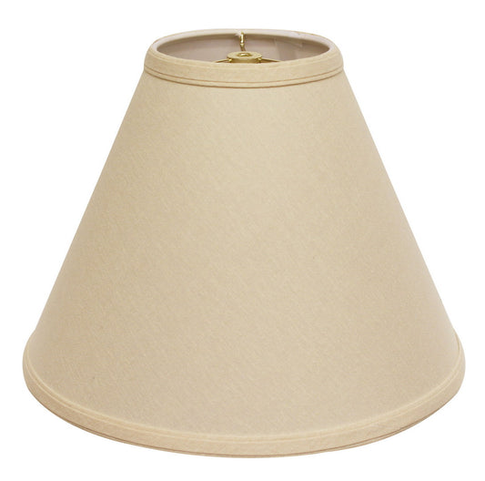 Cloth & Wire Deep Cone Hardback Lampshade with Washer Fitter, Beige Color Fabric Lampshade for Table Lamps, Natural Linen, 6" Top x 19" Bottom x 13" Height