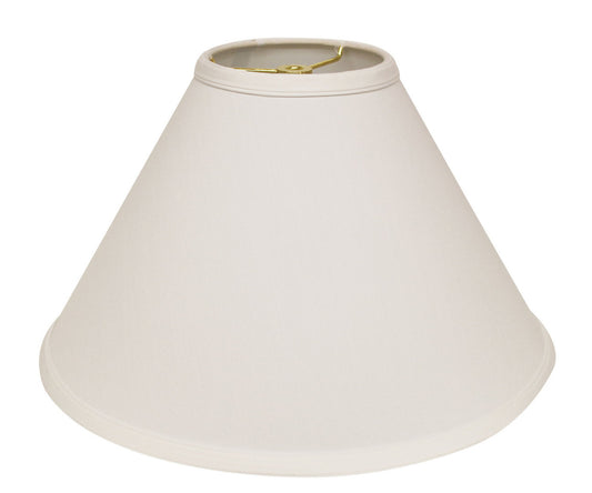 Cloth & Wire Deep Cone Hardback No Slub Lampshade with Washer Fitter, White Natural Fabric Lampshade for Table Lamps, 6" Top x 19" Bottom x 13" Height