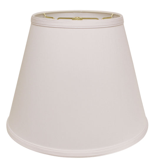 Cloth & Wire Deep Empire Hardback No Slub Lampshade with Washer Fitter, White Natural Fabric Lampshade for Table Lamps, 10" Top x 18" Bottom x 13" Height