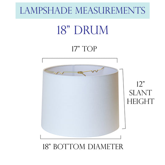 Cream Shantung Silk Hardback Drum Lampshade, 17" x 18" x 12"