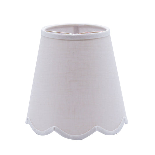 Scallop White Linen Sconce Lampshade, 5" x 8" x 7.5"