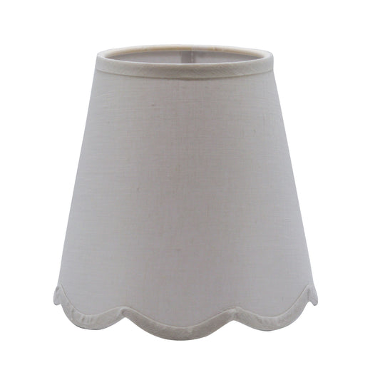 Scallop Vanilla Linen Sconce Lampshade, 5" x 8" x 7.5"