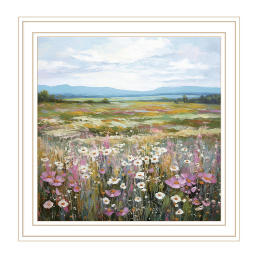 "Pastel Wildflowers" by Heidi Kuntz, Ready to Hang Framed Print, White Frame