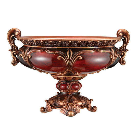10" Tall Polyresin Decorative Fruit Bowl, Victorian Style