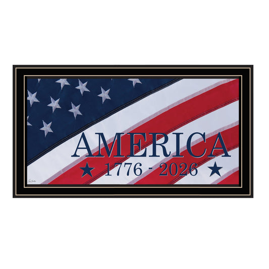 "American Flag 1776-2026" by Lori Deiter, Ready to Hang Framed Print, Black Frame