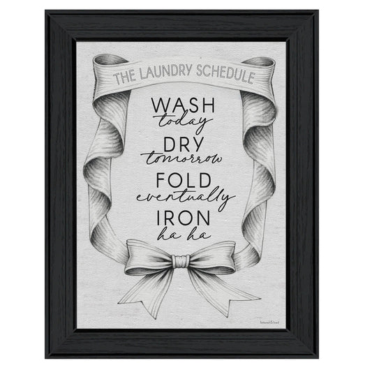 "The Laundry Schedule" by Lettered & Lined, Ready to Hang Framed Print, Black Frame