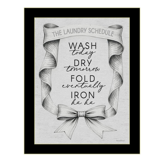 "The Laundry Schedule" by Lettered & Lined, Ready to Hang Framed Print, Black Frame
