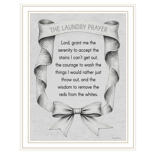 "The Laundry Prayer" by Lettered & Lined, Ready to Hang Framed Print, White Frame