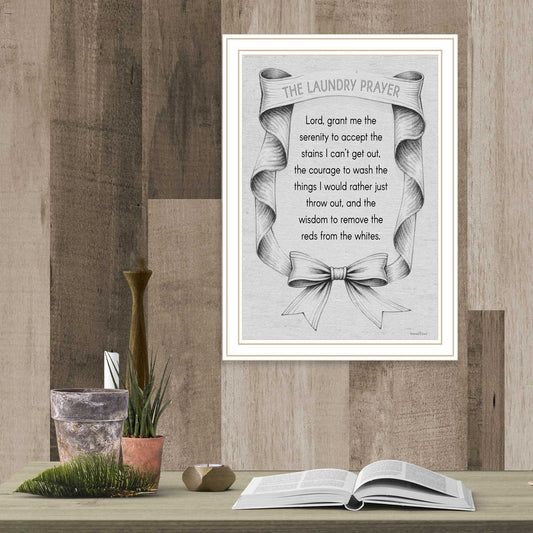 "The Laundry Prayer" by Lettered & Lined, Ready to Hang Framed Print, White Frame