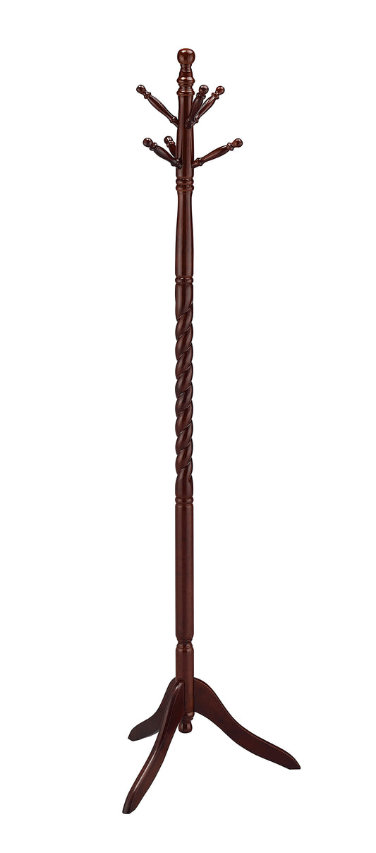 71.5" Tall Wooden Standing Coat Rack" Twist" with Cherry finish
