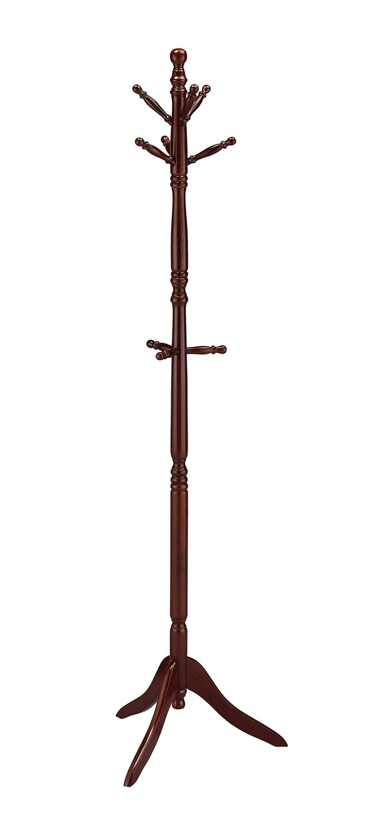 71.5" Tall Wooden Standing Coat Rack "Swivel" with Cherry finish