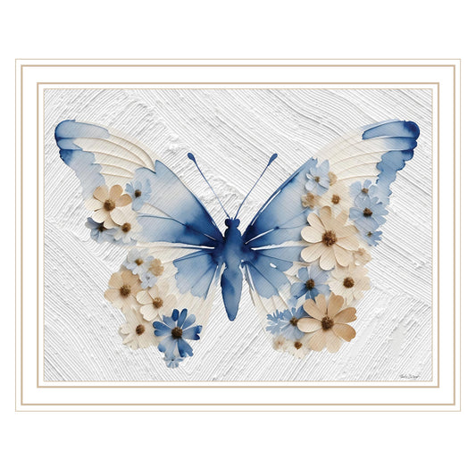 "Flower Flutter II" by Nicole DeCamp, Ready to Hang Framed Print, White Frame