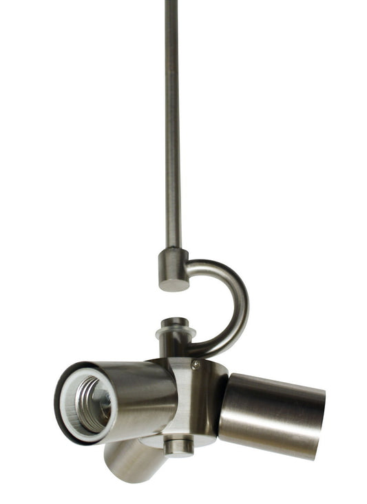 Brushed Nickel Triple-Light Pendant Fixture w/ Fabric Cord