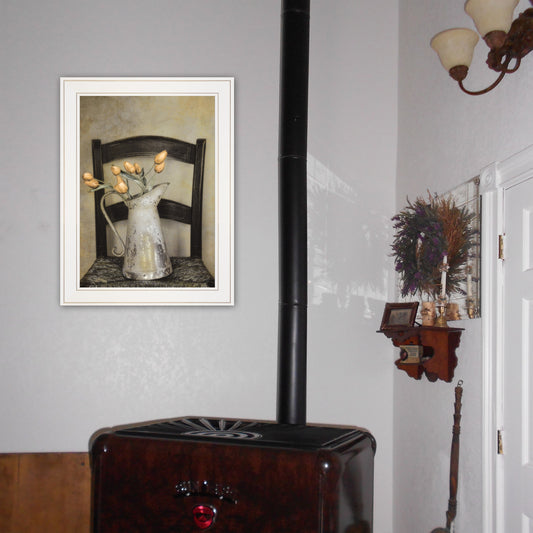 "Golden Tulips" by Robin-Lee Vieira, Ready to Hang Framed print, White Frame