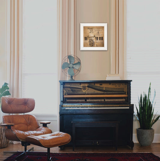 "Music" by Robin-Lee Vieira, Ready to Hang Framed Print, White Frame
