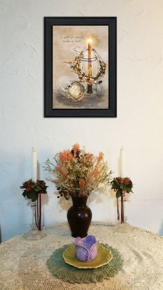 Make A Wish Framed Wall Art for Living Room, Home Wall Decor By Robin-Lee Vieira, Black Frame