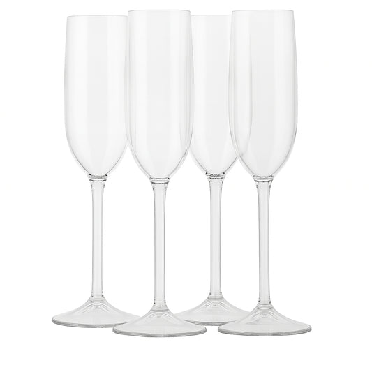 Shop Human Tritan Champagne Flutes Set of 4 (6oz), Unbreakable Plastic Champagne Glasses, Wedding Champagne Flutes