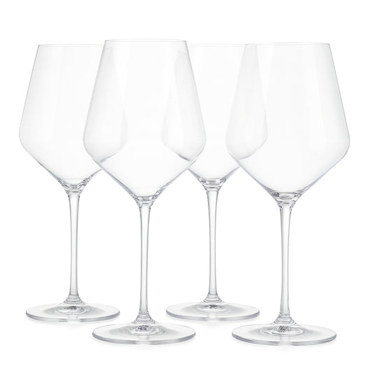 Shop Human Co Tritan Wine Glass Set (15oz), BPA Free Wine Drinking Glasses Set of 4, Unbreakable Wine Glasses, Stemmed Wine Glasses