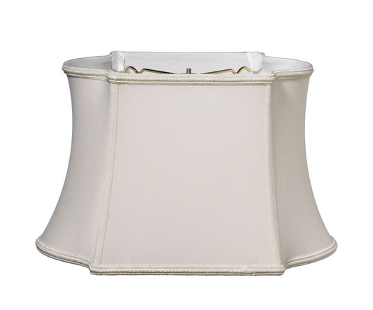 Fancy Oblong Softback Lampshade, Cream Fabric, 7.25" x 14" x 8.875"