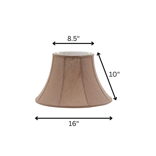 Burlap Bell Shade with Washer Fitter in Natural 8.5" Top x 16" Bottom x 10" Height