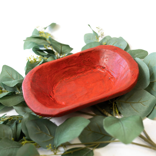 Petite Wood Bowl (9-10") Handmade in Mexico, Red