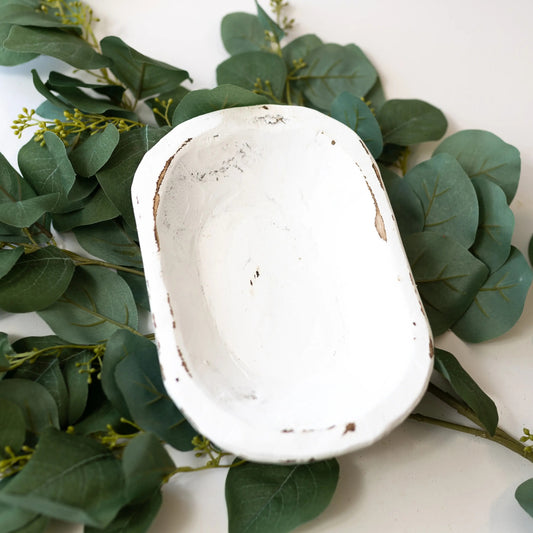 Petite Wood Bowl (9-10") Handmade in Mexico, White