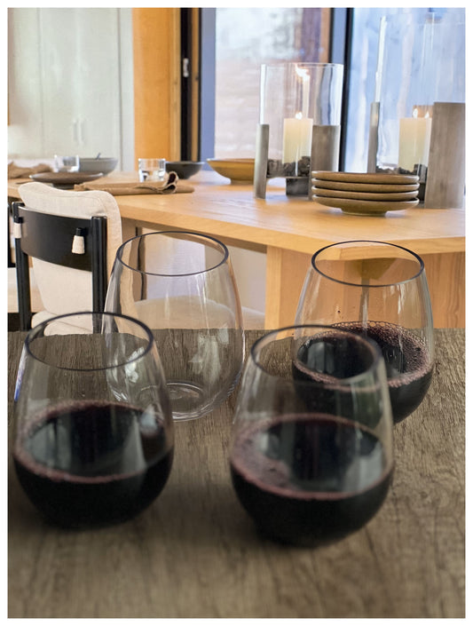 LeadingWare Oval Halo Tritan DOF Glasses Set of 4, 18oz, Unbreakable, BPA Free, Clear