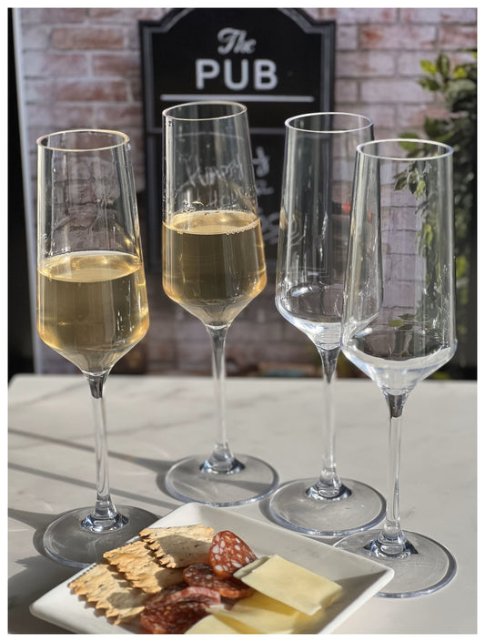 LeadingWare Lexington Tritan Champagne Flutes Set of 4, 10oz, Unbreakable, BPA Free, Clear