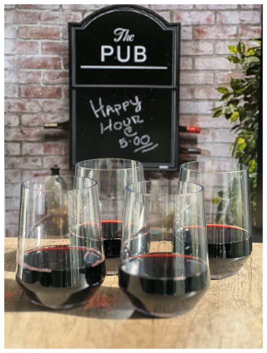 LeadingWare Lexington Tritan Wine Glasses Set of 4, 17oz, Unbreakable, BPA Free, Clear