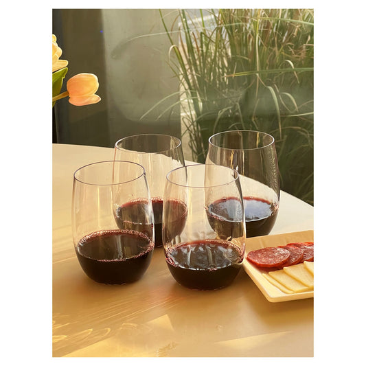 Tritan Hammer Wine Glasses Set of 4, 15oz, Clear