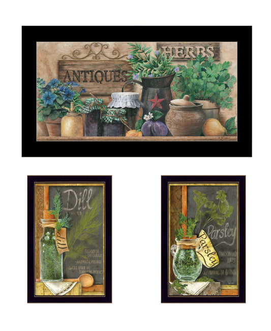 Trendy Decor 4U ÒAntiques & HerbsÓ Framed Wall Art for Living Room, Wall Art Print for Home Decor, Bedroom Wall Art by Ed Wargo