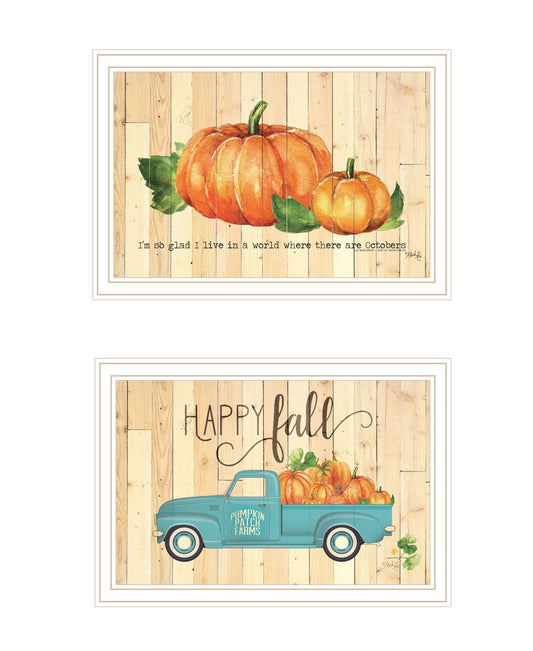 Trendy Decor 4U ÒHappy Fall-October PumpkinsÓ Framed Wall Art for Living Room, Wall Art Print for Home Decor, Bedroom Wall Art by Marla Rea